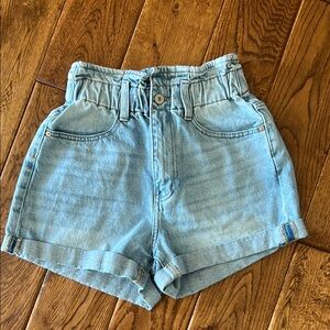 Denim kancan paper bag Women's Shorts